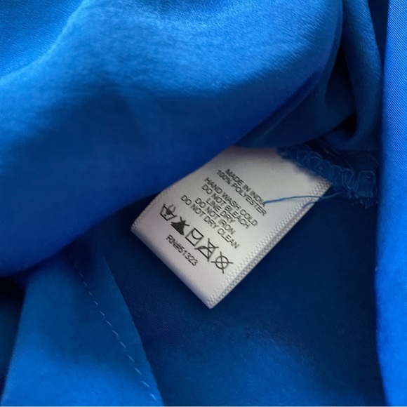 NWT 1 State Dragonfly Blue Satin Lined Tank Top Scrunched Straps - Picture 9 of 11